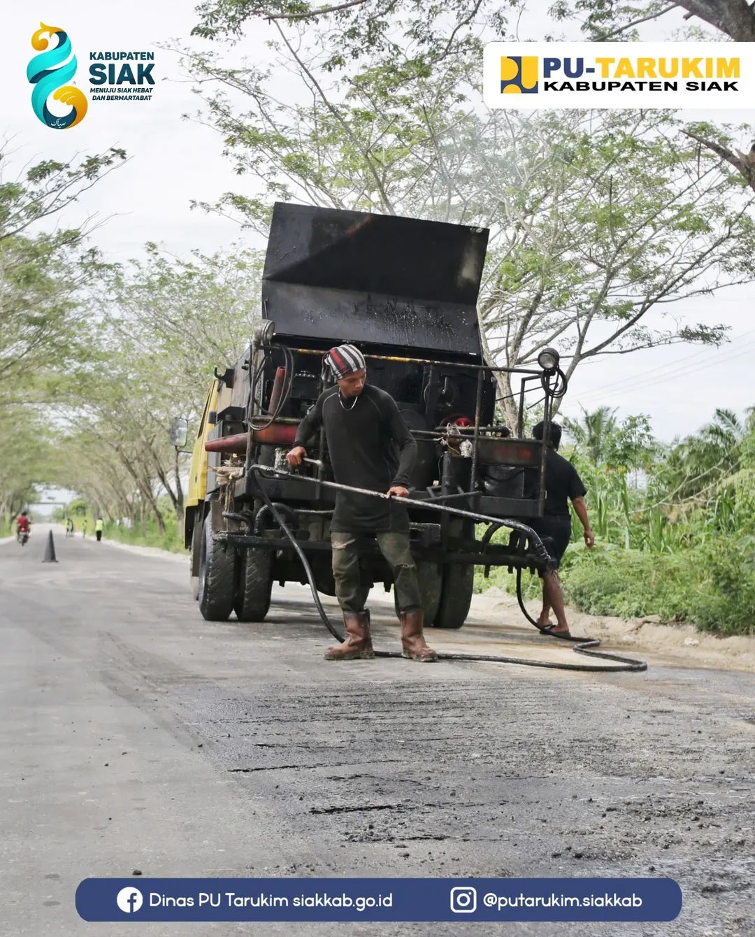 Gunakan Dana DBH Sawit, Jalan Siak–Tumang Mulai Diaspal Dinas PU Kabupaten Siak