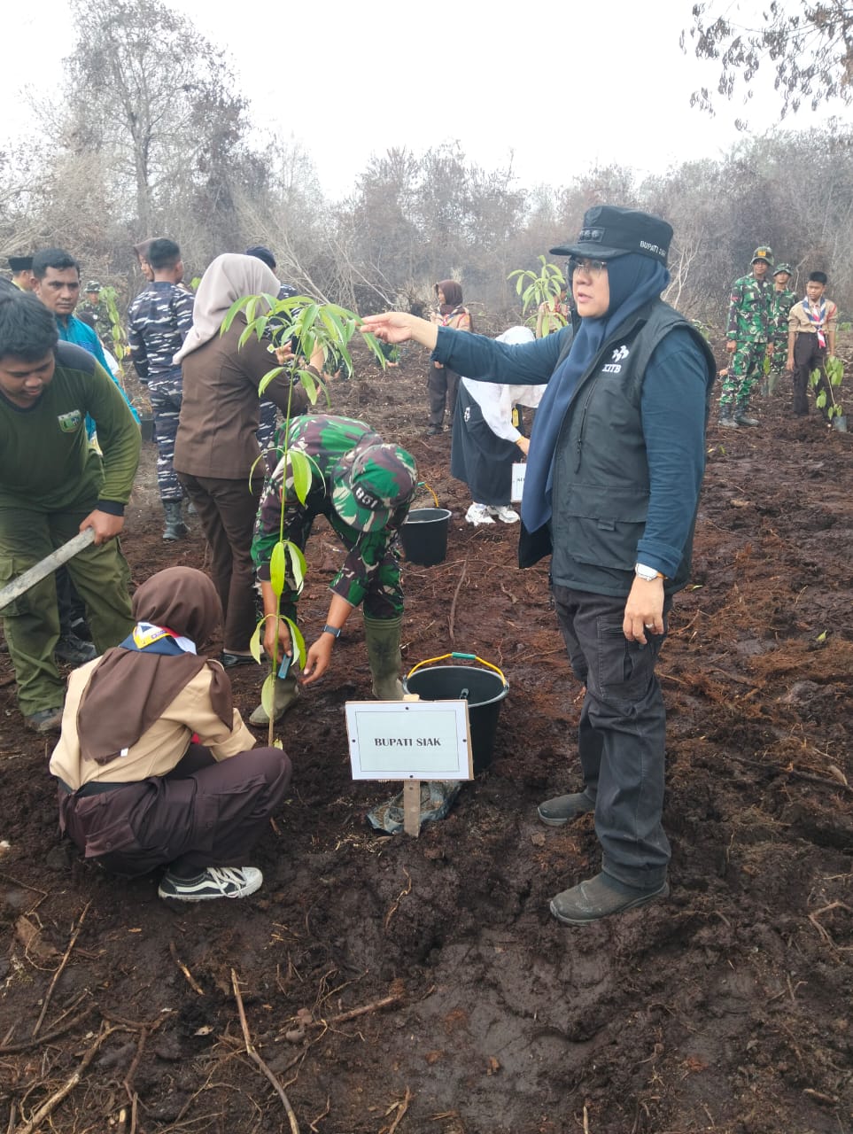 Usai Peletakan Batu Pertama PT ORI di KITB, Bupati Siak dan Forkopimda Tanam Pohon di Lokasi Karhutla